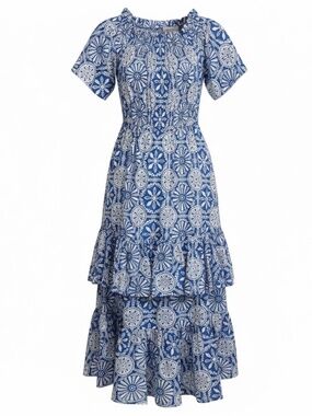 borgo de nor blue dress Christmas turtleneck loose slimming plaid contrast sweater dress main image 1